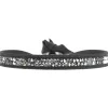 Les Interchangeables Bracelet A24956 - Bracelet Tissu Gris Cristaux de haute qualité Femme | Femme Bracelet