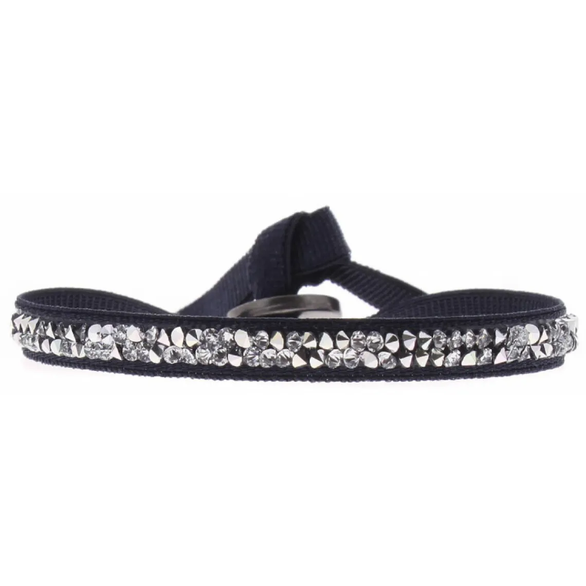Les Interchangeables Bracelet A31536 - Bracelet Tissu Bleu Cristaux de haute qualité Femme | Femme Bracelet