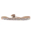 Les Interchangeables Bracelet A37057 - Bracelet Tissu Beige Cristaux de haute qualité Femme | Femme Bracelet
