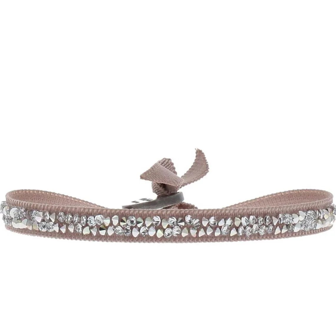 Les Interchangeables Bracelet A24985 - Bracelet Tissu Beige Cristaux de haute qualité Femme | Femme Bracelet