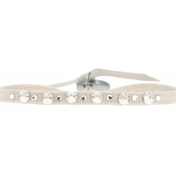 Les Interchangeables Bracelet A32525 - Bracelet Tissu Beige Cristaux de haute qualité Femme | Femme Bracelet