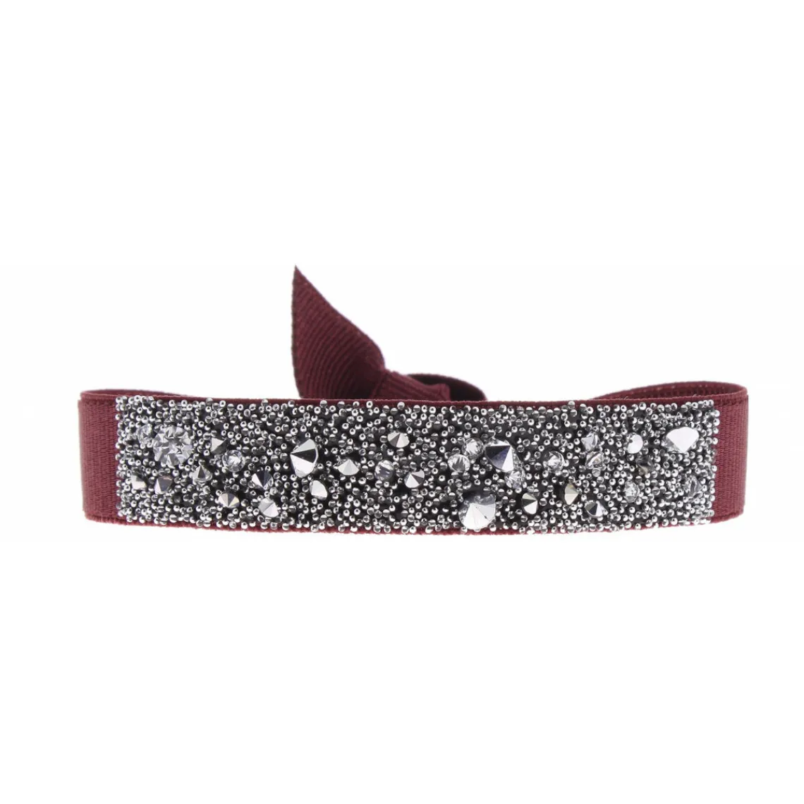 Les Interchangeables Bracelet A36479 - Bracelet Tissu Rouge Cristaux de haute qualité Femme | Femme Bracelet