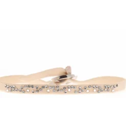 Les Interchangeables Bracelet A35651 - Bracelet Tissu Beige Cristaux de haute qualité Femme | Femme Bracelet