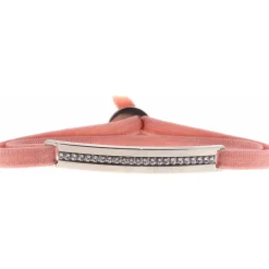Les Interchangeables Bracelet A35569 - Bracelet Tissu Rose Cristaux de haute qualité Femme | Femme Bracelet