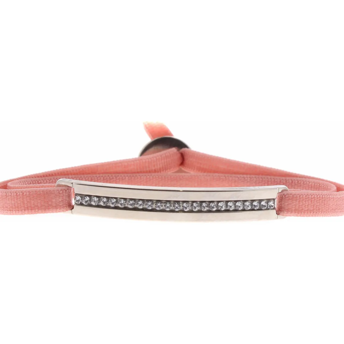 Les Interchangeables Bracelet A35569 - Bracelet Tissu Rose Cristaux de haute qualité Femme | Femme Bracelet