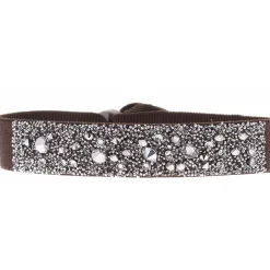 Les Interchangeables Bracelet A39572 - Bracelet Tissu Marron Cristaux de haute qualité Femme | Femme Bracelet