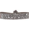 Les Interchangeables Bracelet A36981 - Bracelet Tissu Marron Cristaux de haute qualité Femme | Femme Bracelet