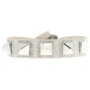 Les Interchangeables Bracelet A27238 - Bracelet Tissu Métal Argenté Beige Femme | Femme Bracelet