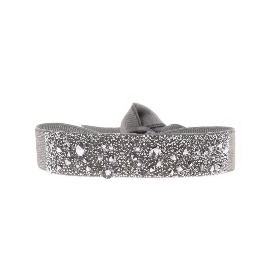Les Interchangeables Bracelet A36464 - Bracelet Tissu Marron Cristaux de haute qualité Femme | Femme Bracelet