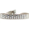 Les Interchangeables Bracelet A32509 - Bracelet Tissu Beige Cristaux de haute qualité Femme | Femme Bracelet
