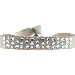 Les Interchangeables Bracelet A32509 - Bracelet Tissu Beige Cristaux de haute qualité Femme | Femme Bracelet