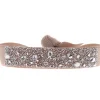 Les Interchangeables Bracelet A38239 - Bracelet Tissu Beige Cristaux de haute qualité Femme | Femme Bracelet