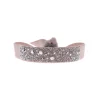 Les Interchangeables Bracelet A35892 - Bracelet Tissu Beige Cristaux de haute qualité Femme | Femme Bracelet
