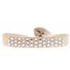Les Interchangeables Bracelet A35524 - Bracelet Tissu Beige Cristaux de haute qualité Femme | Femme Bracelet