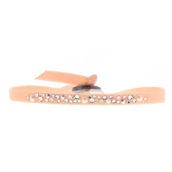 Les Interchangeables Bracelet A41163 - Bracelet Tissu Rose Cristaux de haute qualité Femme | Femme Bracelet