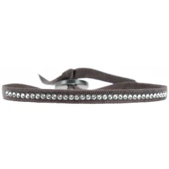 Les Interchangeables Bracelet A30483 - Bracelet Tissu Marron Cristaux de haute qualité Femme | Femme Bracelet