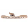 Les Interchangeables Bracelet A36669 - Bracelet Tissu Beige Cristaux de haute qualité Femme | Femme Bracelet