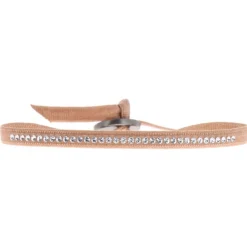 Les Interchangeables Bracelet A32981 - Bracelet Tissu Beige Cristaux de haute qualité Femme | Femme Bracelet