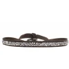 Les Interchangeables Bracelet A31667 - Bracelet Tissu Marron Cristaux de haute qualité Femme | Femme Bracelet