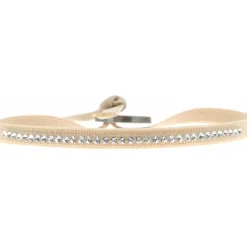 Les Interchangeables Bracelet A17651 - Bracelet Tissu Rose Cristaux de haute qualité Femme | Femme Bracelet