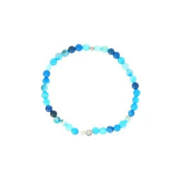 Les Interchangeables Bracelet A59822 - Perle Serti Fleur Bleu Femme | Femme Bracelet