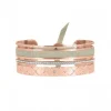 Les Interchangeables Bracelet A59080 - Manchette Ruban Matelasse Gris Femme | Femme Bracelet