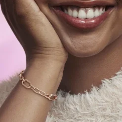 Pandora Bracelet Link Métal Doré Rose ME | Femme Bracelet