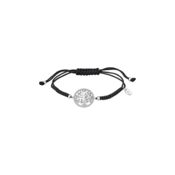 Lotus Silver Bracelet Tree Of Life LP1896-2-2 - Bracelet Argent Arbre De Vie Nylon Noir Femme | Femme Bracelet
