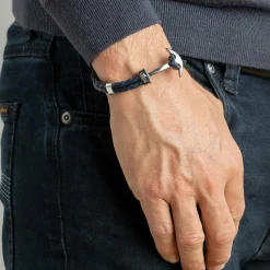Lotus Style Bijoux Bracelet Lotus Style LS1832-2-4 - Bracelet Urban Man Double Tressés Bleu Ancre Acier Homme | Homme Bracelet