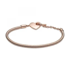 Pandora Bracelet Maille Serpent Barre en T Cœur Moments | Femme Bracelet