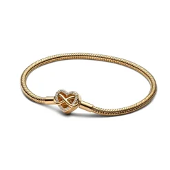 Pandora Bracelet Maille Serpent Fermoir Cœur de l'Infini Scintillant | Femme Bracelet