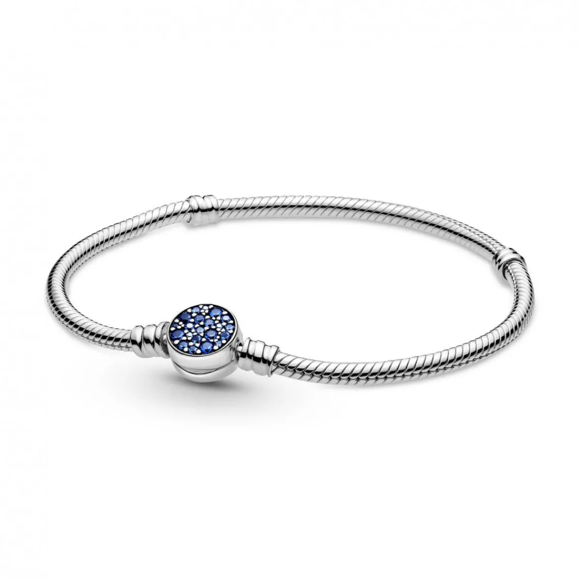 Pandora Bracelet Maille Serpent Fermoir Médaillon Bleu Bijoux | Femme Bracelet
