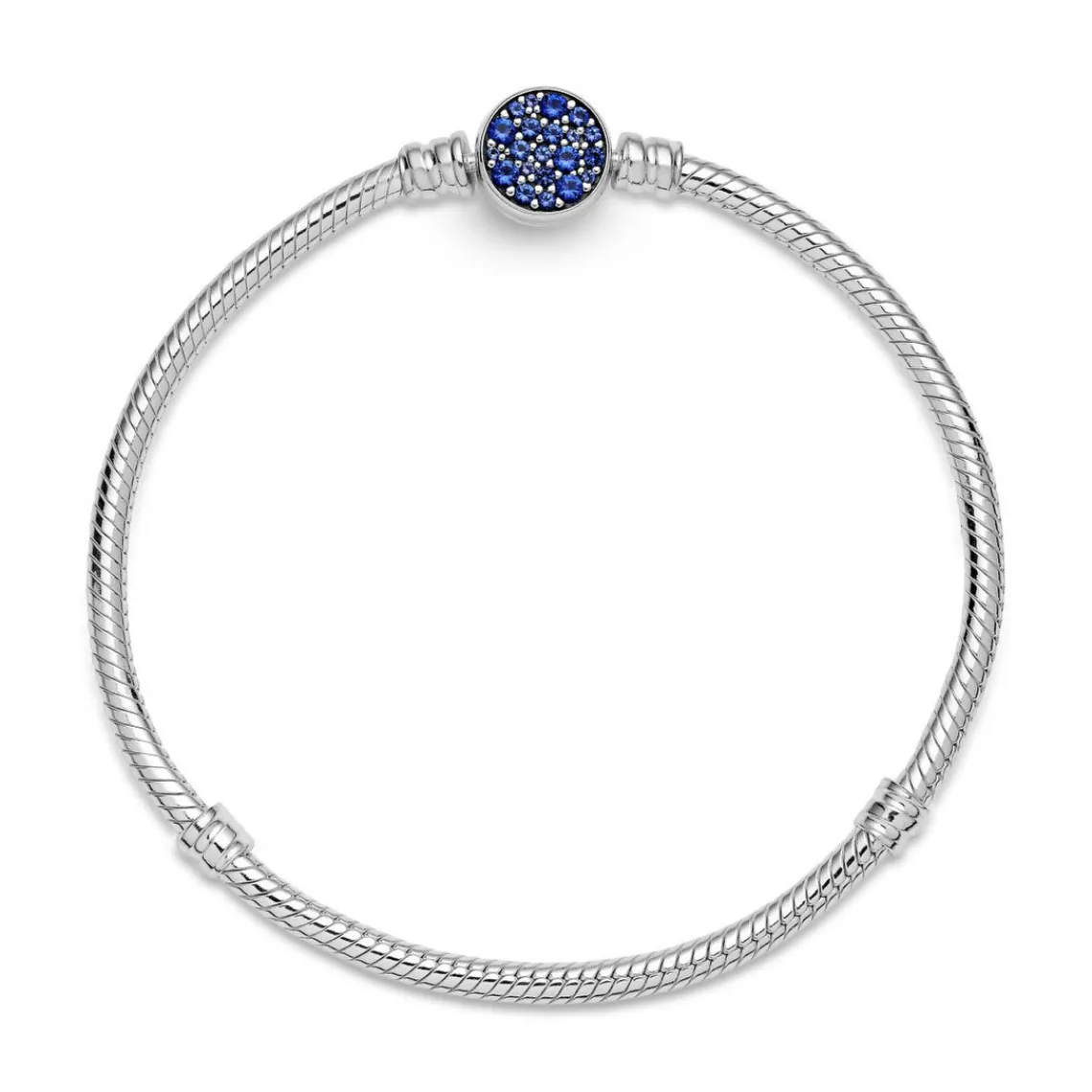 Pandora Bracelet Maille Serpent Fermoir Médaillon Bleu Bijoux | Femme Bracelet