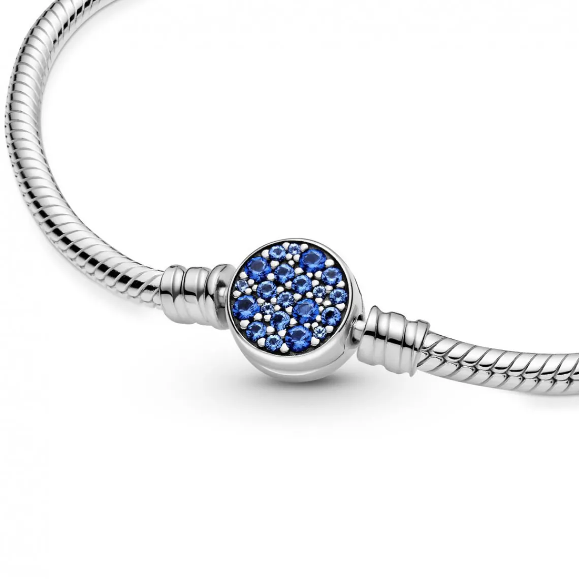 Pandora Bracelet Maille Serpent Fermoir Médaillon Bleu Bijoux | Femme Bracelet