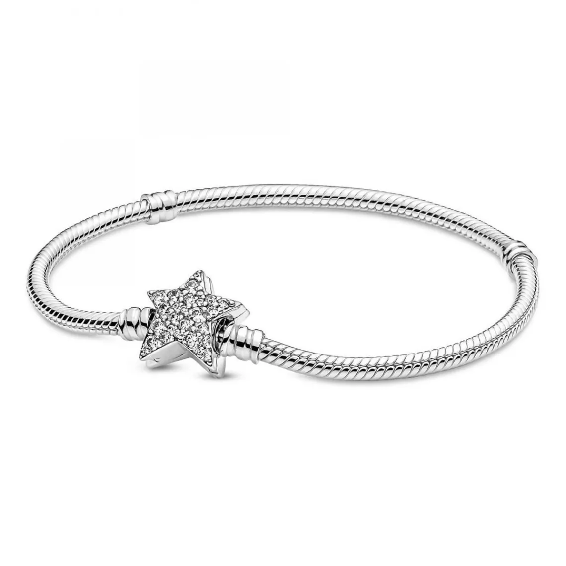 Pandora Bracelet Maille Serpent Fermoir Étoile Asymétrique Moments | Femme Bracelet