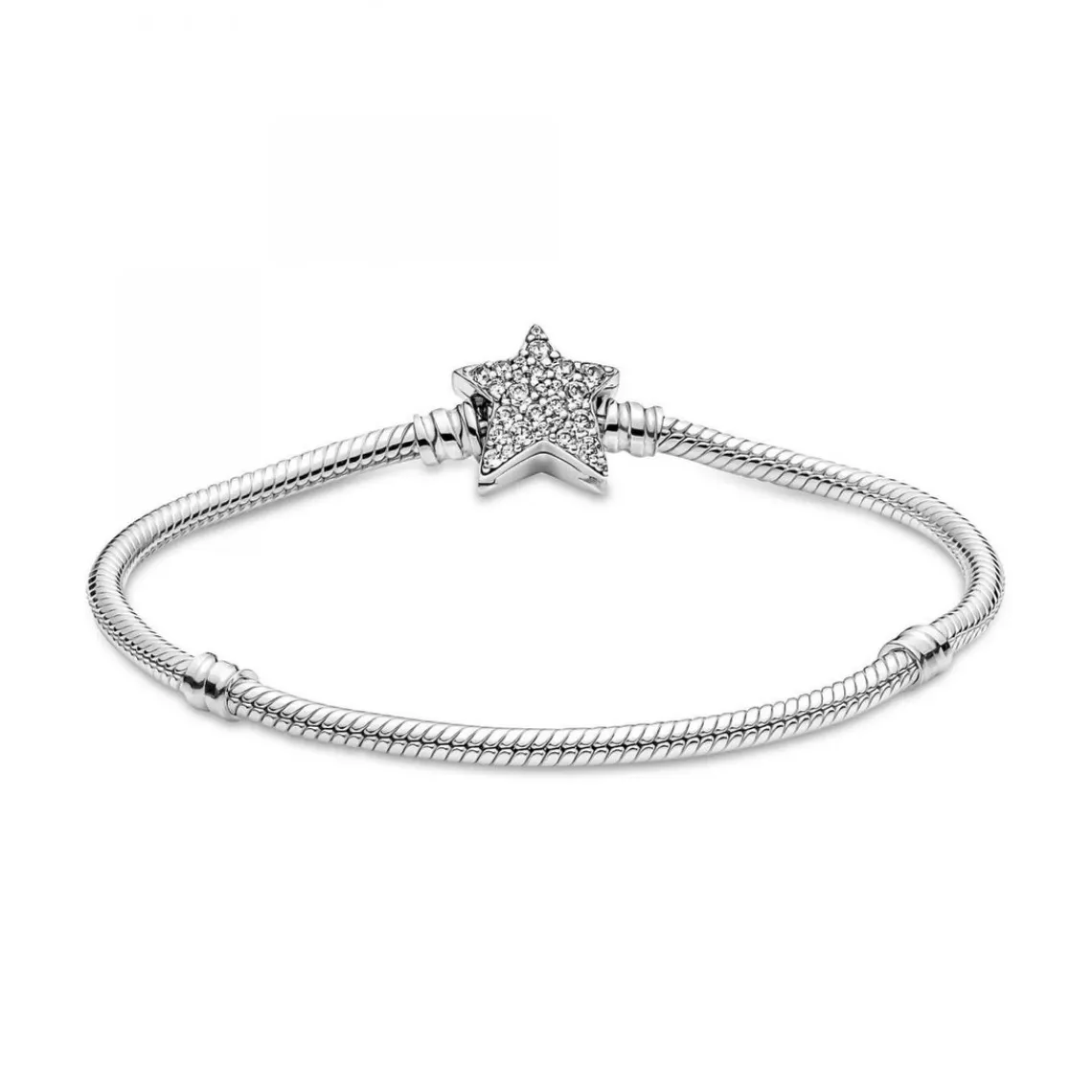 Pandora Bracelet Maille Serpent Fermoir Étoile Asymétrique Moments | Femme Bracelet