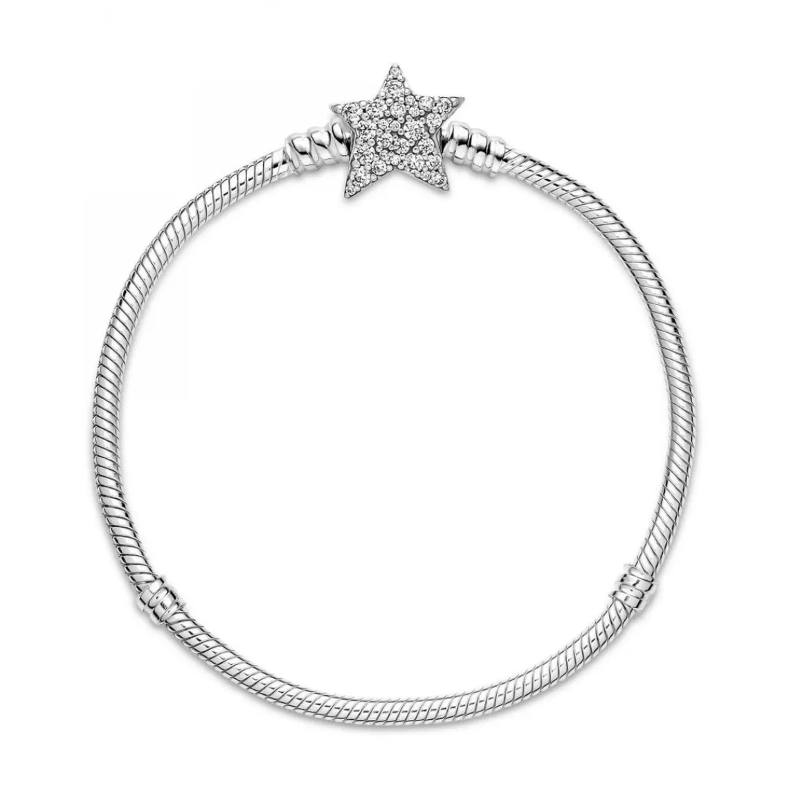 Pandora Bracelet Maille Serpent Fermoir Étoile Asymétrique Moments | Femme Bracelet