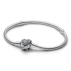Pandora Bracelet Maille Serpent Fermoir Ailes Cœur en édition limitée | Femme Bracelet