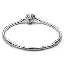 Pandora Bracelet Maille Serpent Fermoir Ailes Cœur en édition limitée | Femme Bracelet