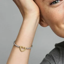 Pandora Bracelet Maille Serpent Fermoir Cœur Moments | Femme Bracelet