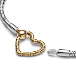 Pandora Bracelet Maille Serpent Fermoir Cœur Moments | Femme Bracelet