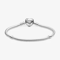 Pandora Bracelet Maille Serpent Fermoir Cœur Arbre de Vie Fête des mères | Femme Bracelet