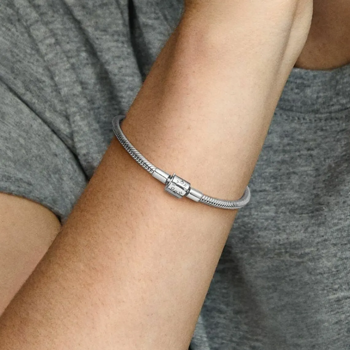 Pandora Bracelet Maille Serpent Fermoir Barillet Moments Argent 925/1000ᵉ | Femme Bracelet