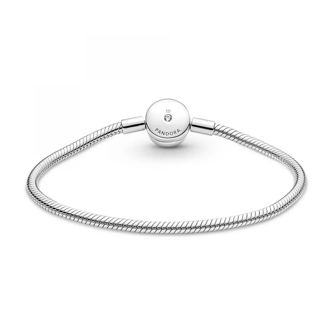 Pandora Bracelet Maille Serpent Halo de cristaux blanc Moments | Femme Bracelet