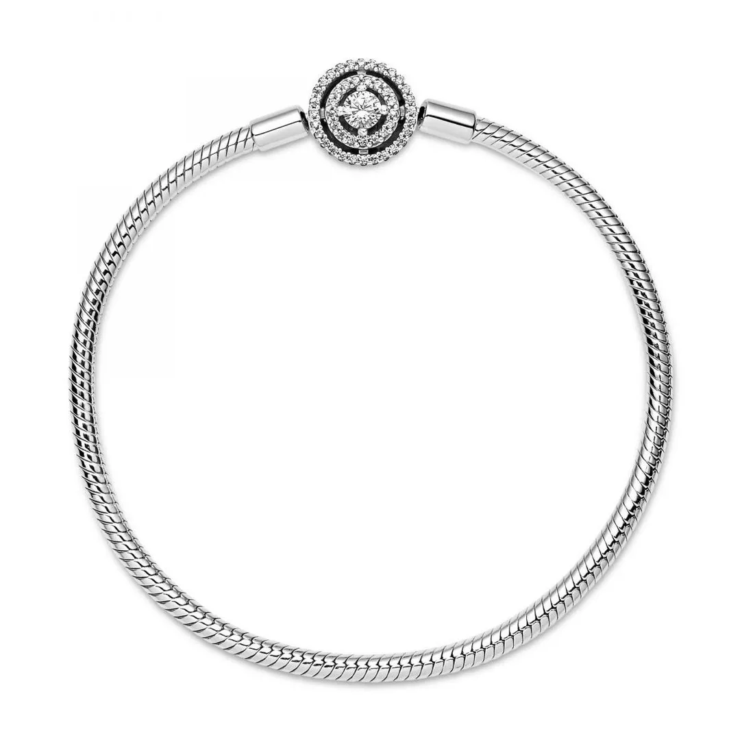 Pandora Bracelet Maille Serpent Halo de cristaux blanc Moments | Femme Bracelet