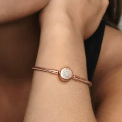 Pandora Bracelet Maille Serpent O Couronné Signature | Femme Bracelet