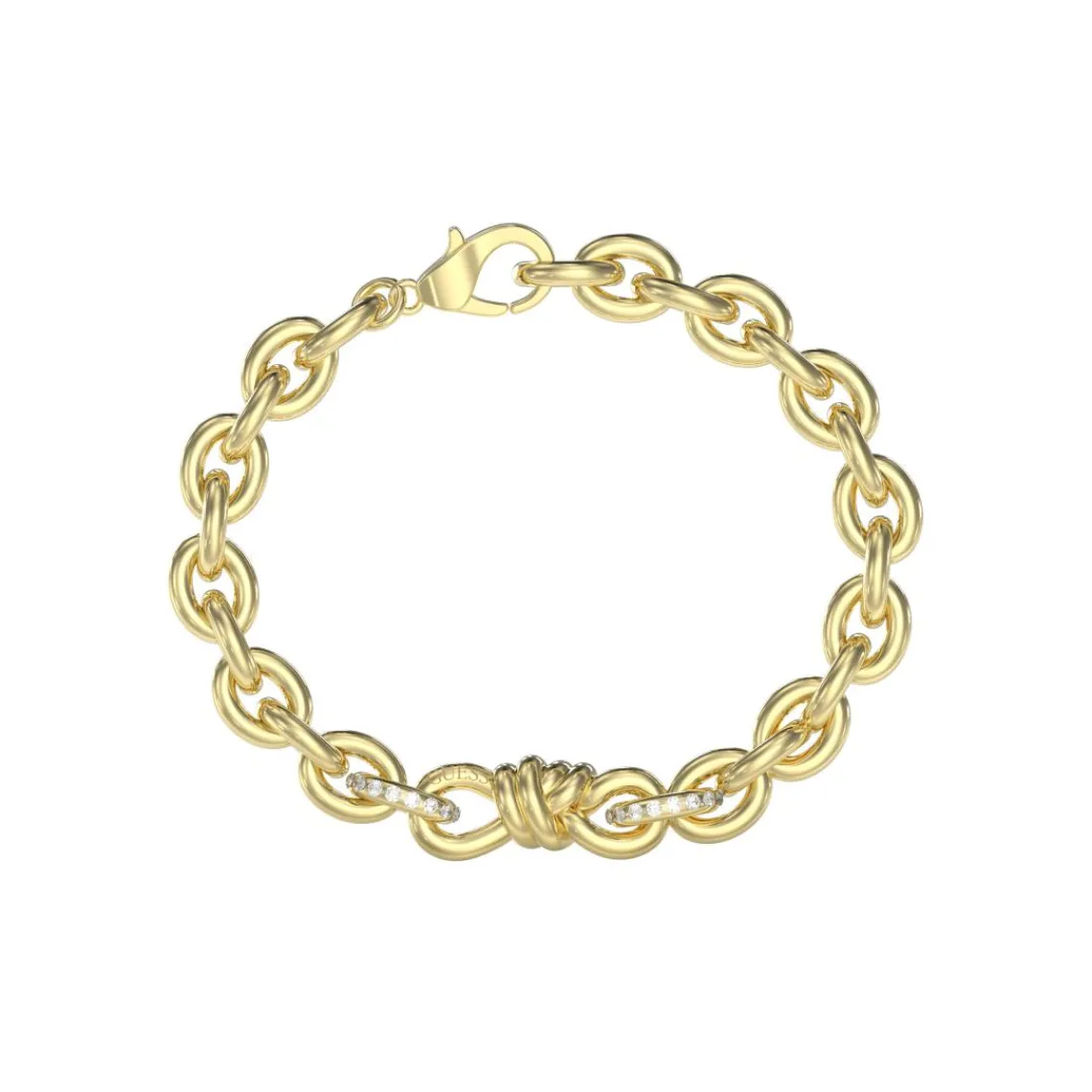 Guess Bijoux Bracelet Modern Love Acier Doré Et Nœud Central | Femme Bracelet