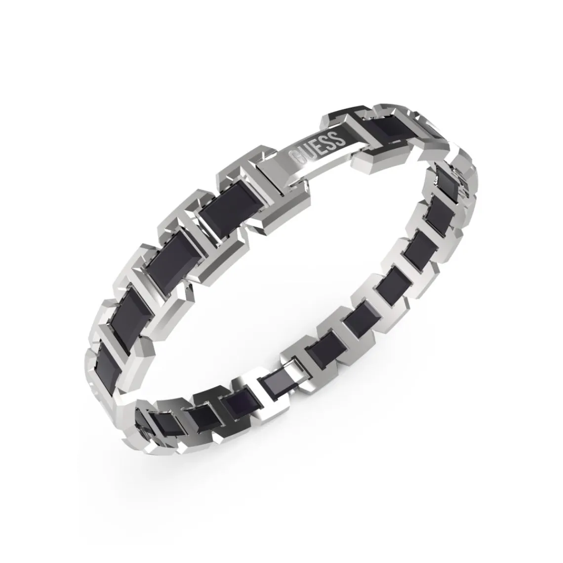 Guess Bijoux Bracelet Montecarlo Acier Rhodié Et Céramique 10 Mm | Homme Bracelet