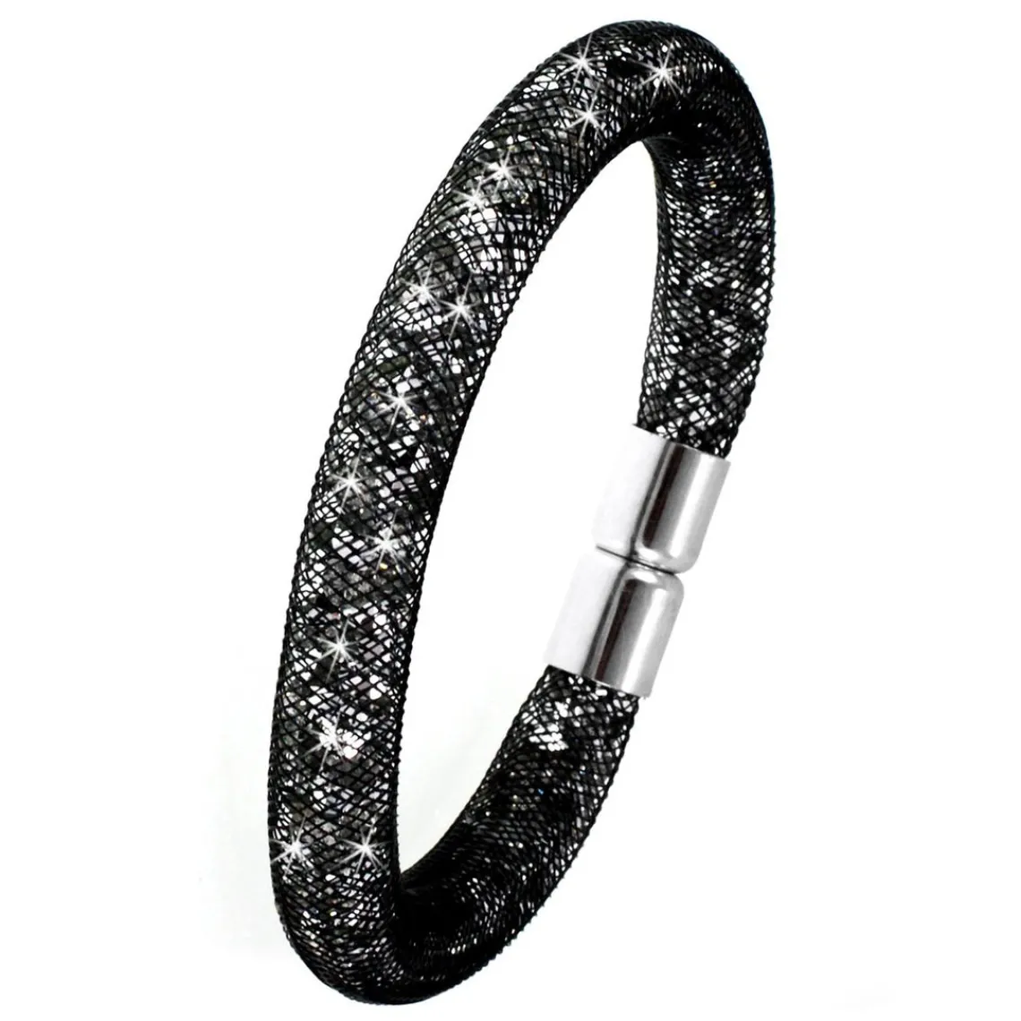 So Charm Bijoux Bracelet noir tube strass par SoCharm | Femme Bracelet