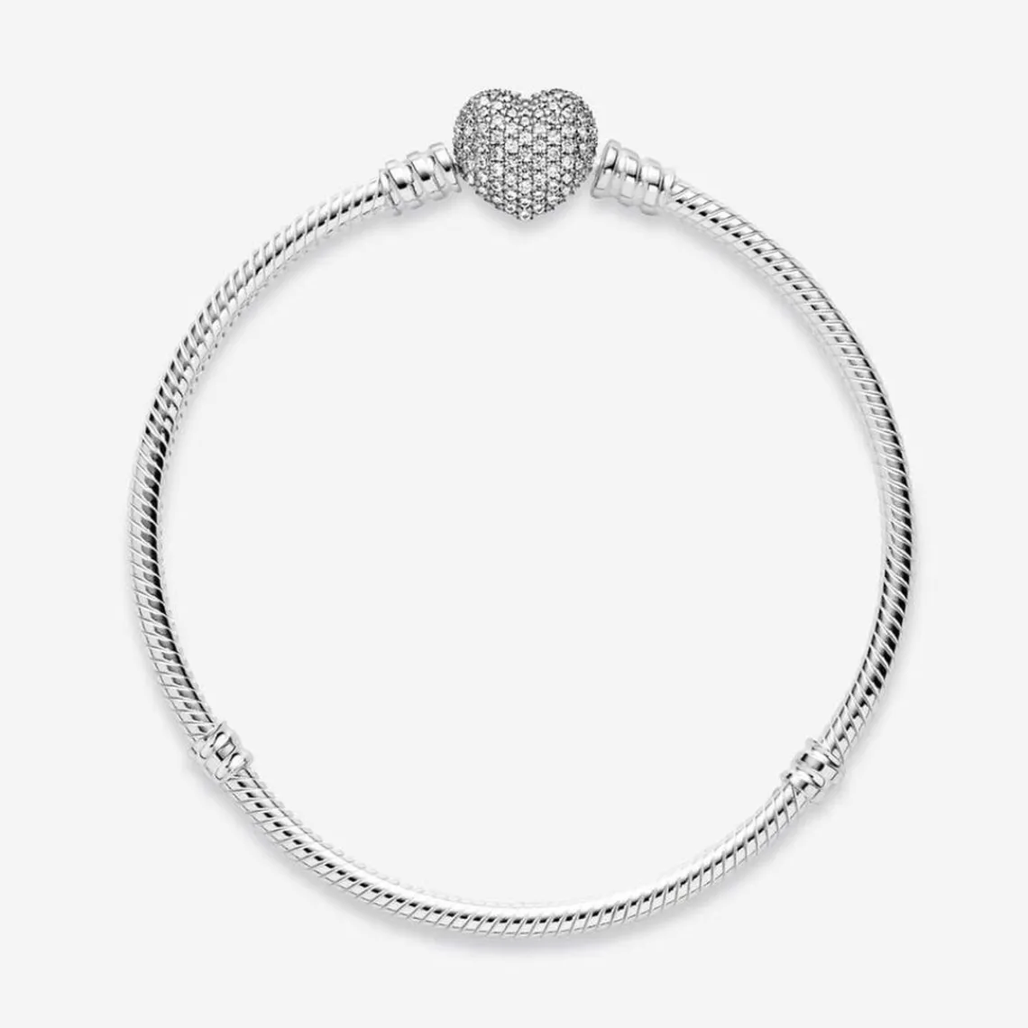 Pandora Bracelet Moments Maille Serpent Fermoir Cœur Scintillant | Femme Bracelet